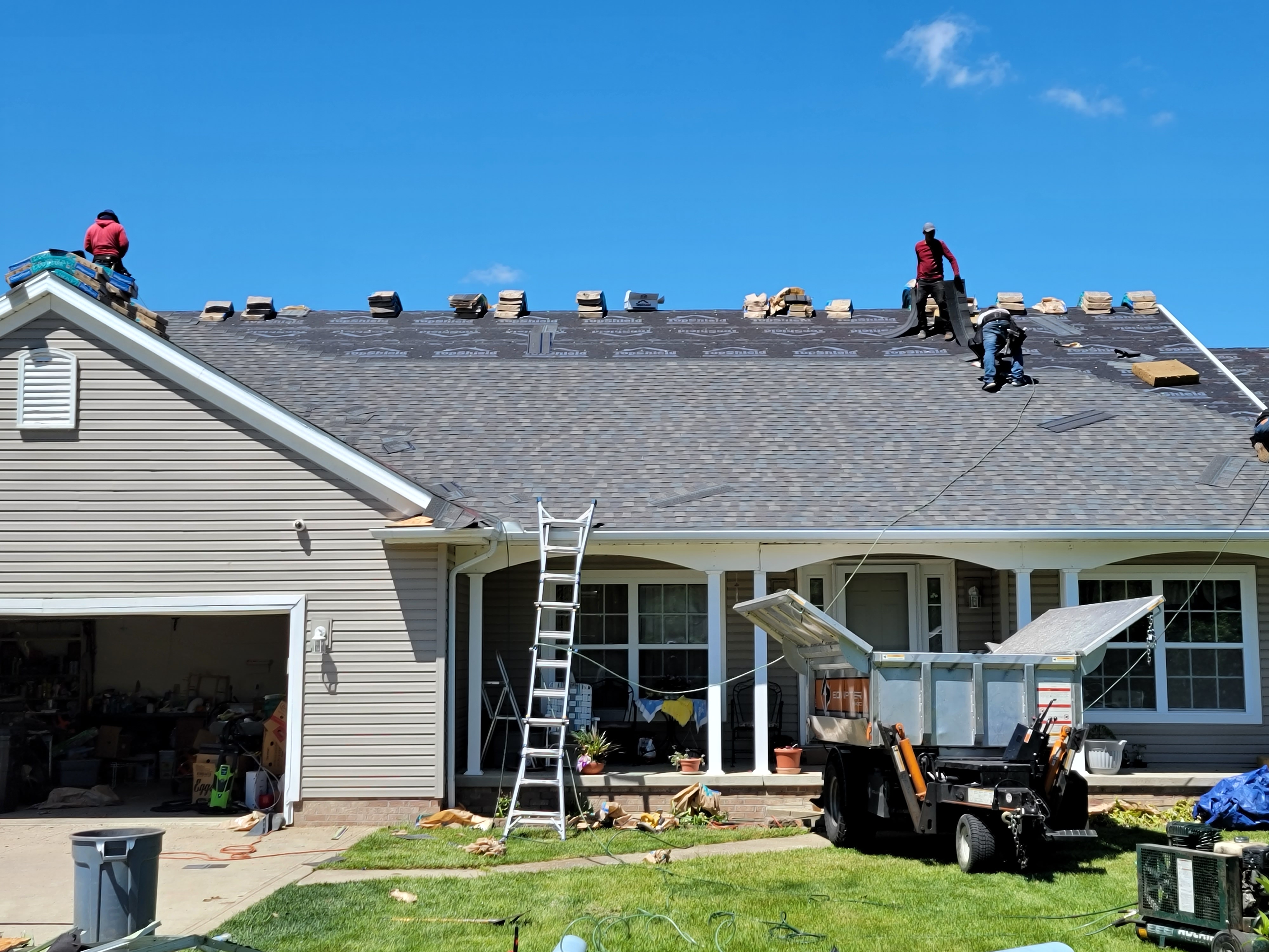 Finished roofing project by Wheeler Construction